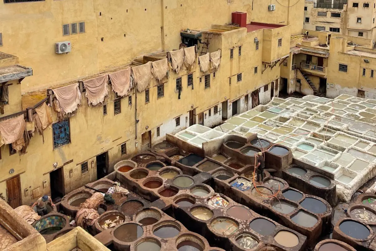 Traditional tanneries of Fes, often the final imperial city on a seven-day tour
