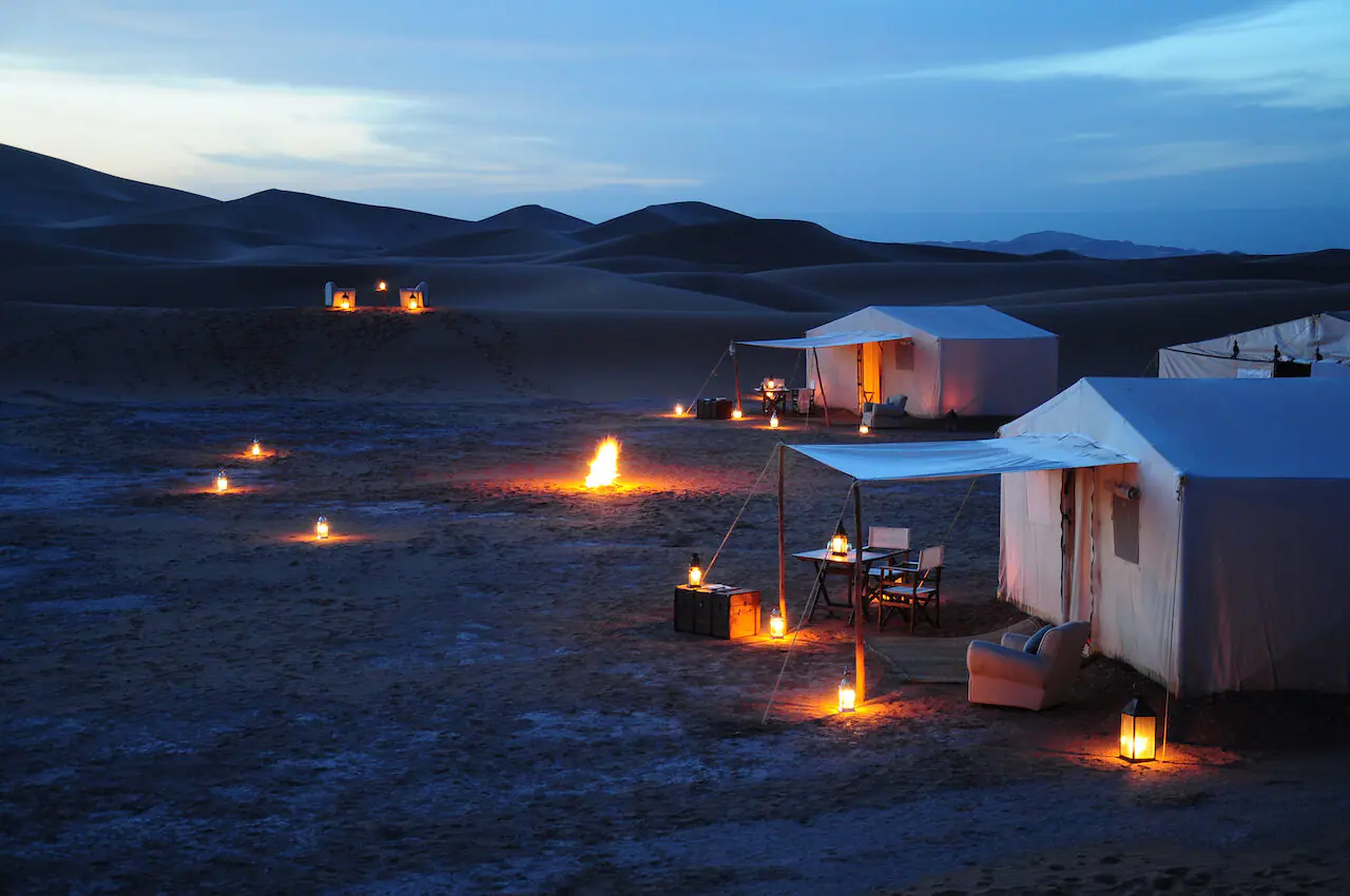 Luxury desert camp near Merzouga on a three-day Errachidia tour