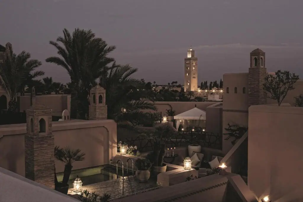 Marrakech riad rooftop on a 15-day tour from Casablanca